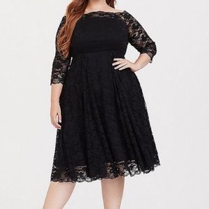 Torrid Black Lace Off-Shoulder Skater Dress NWT size 20